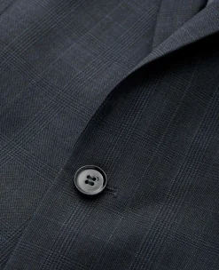 Navy Wool-Blend Prince of Wales Check Suit