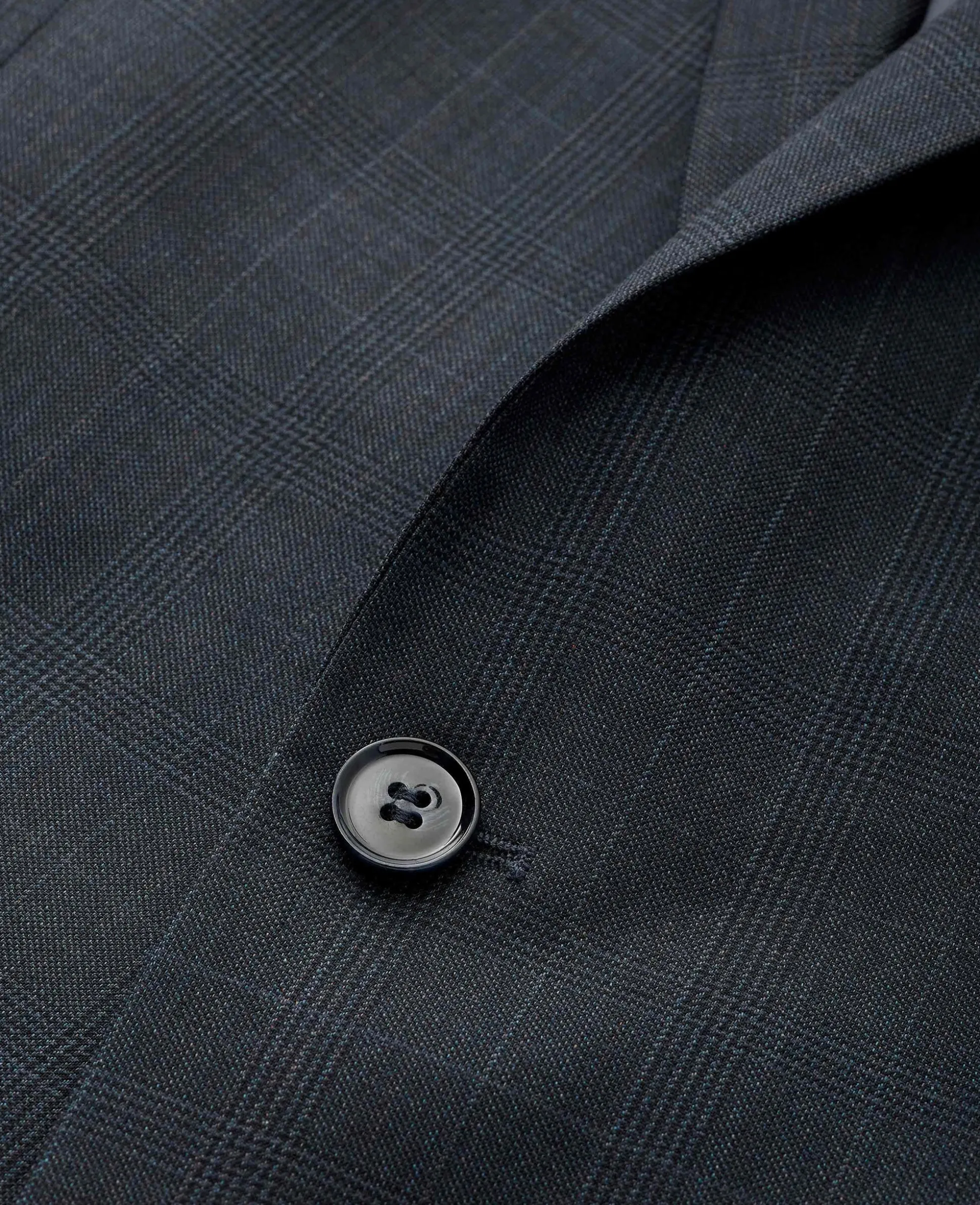 Navy Wool-Blend Prince of Wales Check Suit