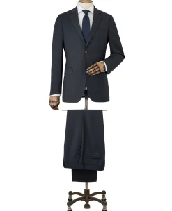 Navy Wool-Blend Prince of Wales Check Suit