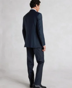 Navy Wool-Blend Tailored Suit
