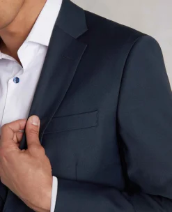 Navy Wool-Blend Tailored Suit