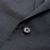 Navy Wool Linen Blend Suit Jacket