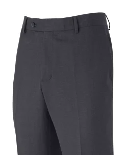 Navy Wool Linen Blend Suit Trousers