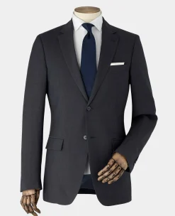 Navy Wool Linen Blend Tailored Suit