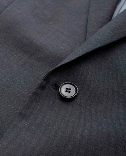 Navy Wool Linen Blend Tailored Suit