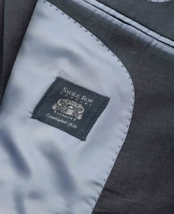 Navy Wool Linen Blend Tailored Suit