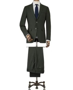 Olive Green Wool-Blend Suit