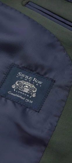 Olive Green Wool-Blend Suit