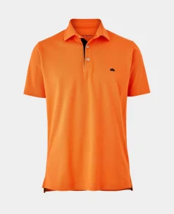 Orange Cotton Pique Short Sleeve Polo Shirt