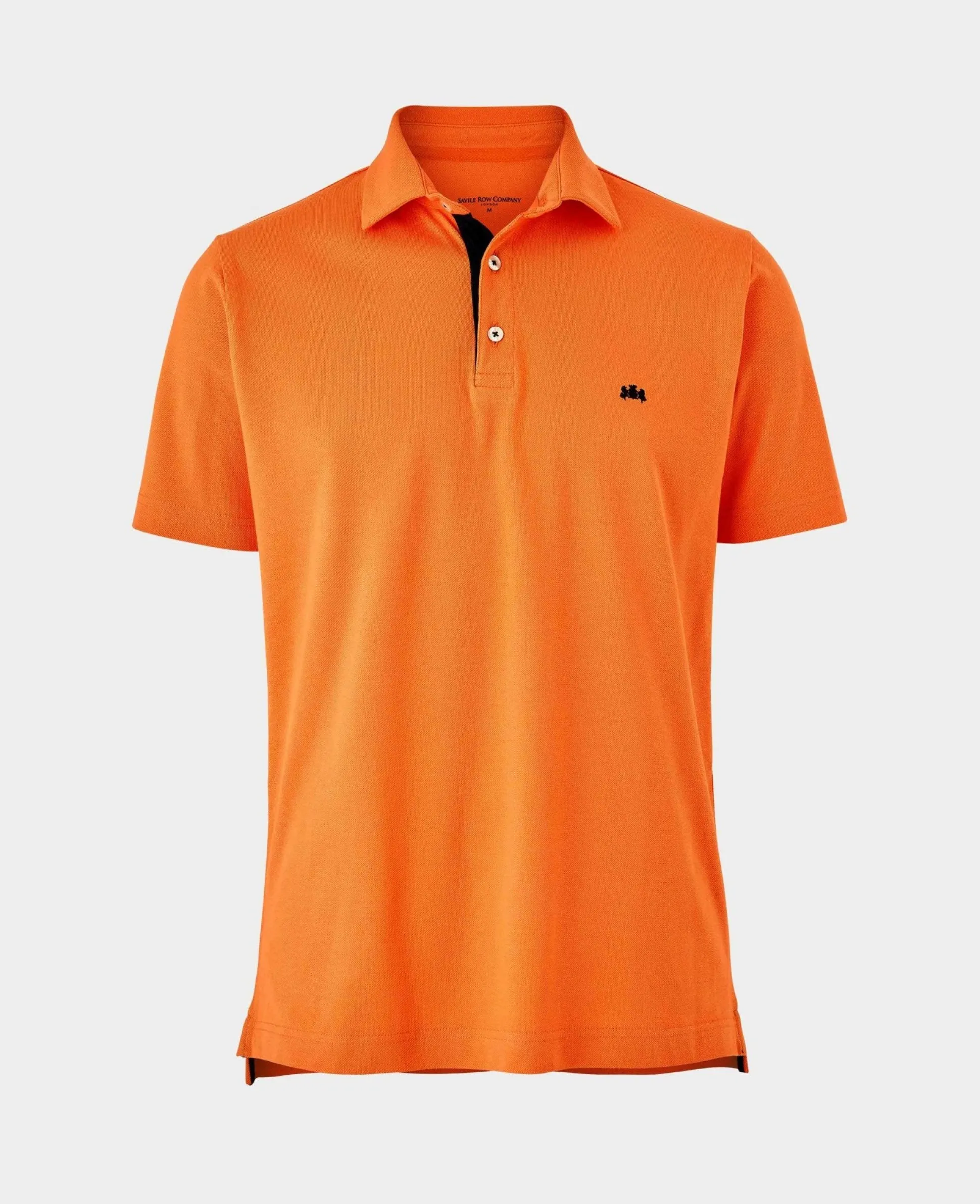 Orange Cotton Pique Short Sleeve Polo Shirt
