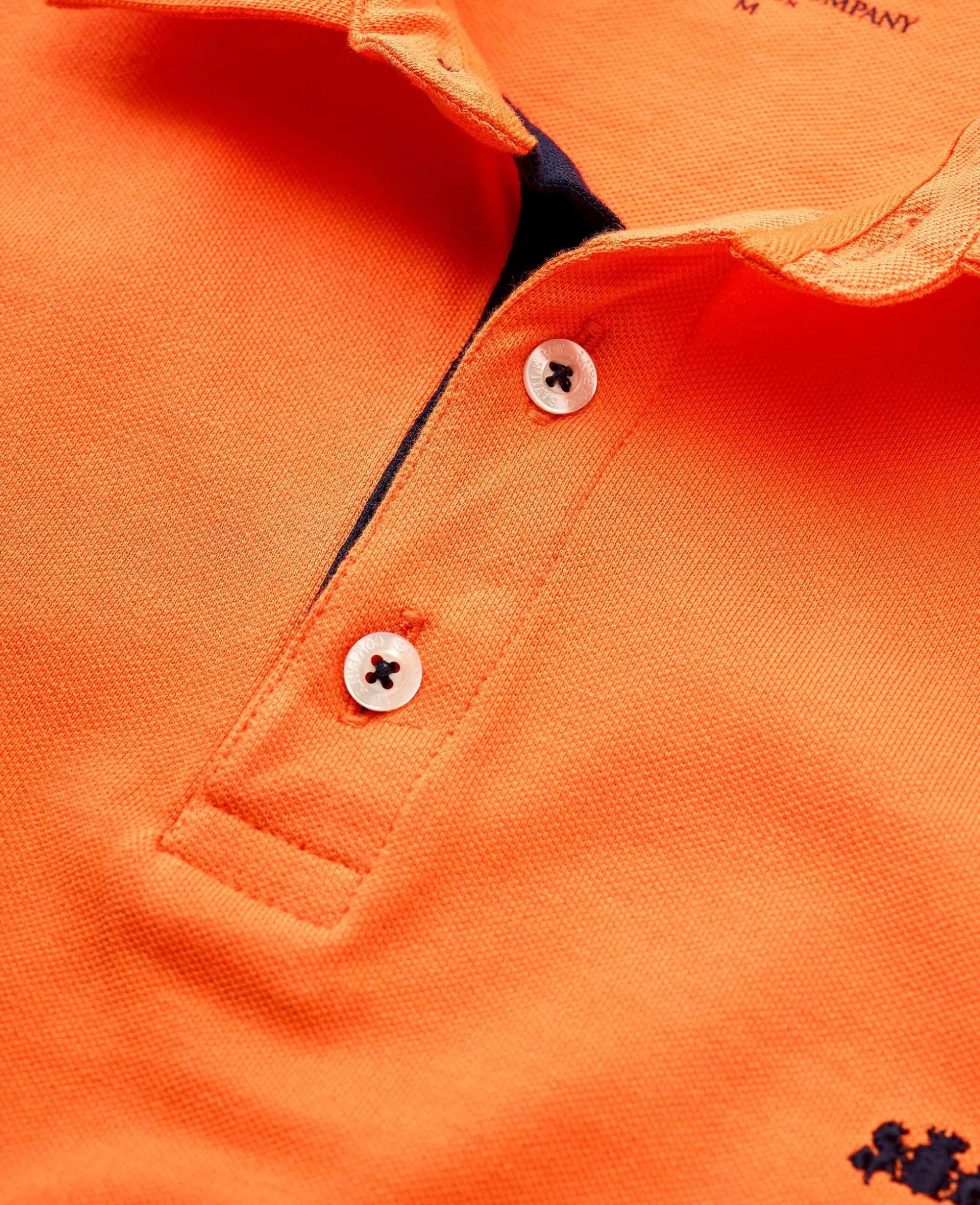 Orange Cotton Pique Short Sleeve Polo Shirt