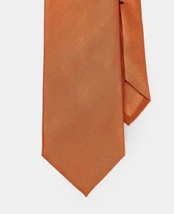Orange Seven Fold Silk Tie