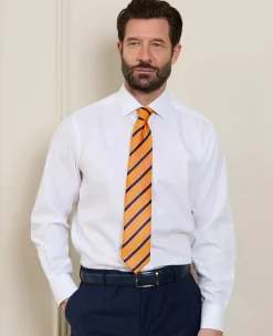 Orange Stripe Silk Tie