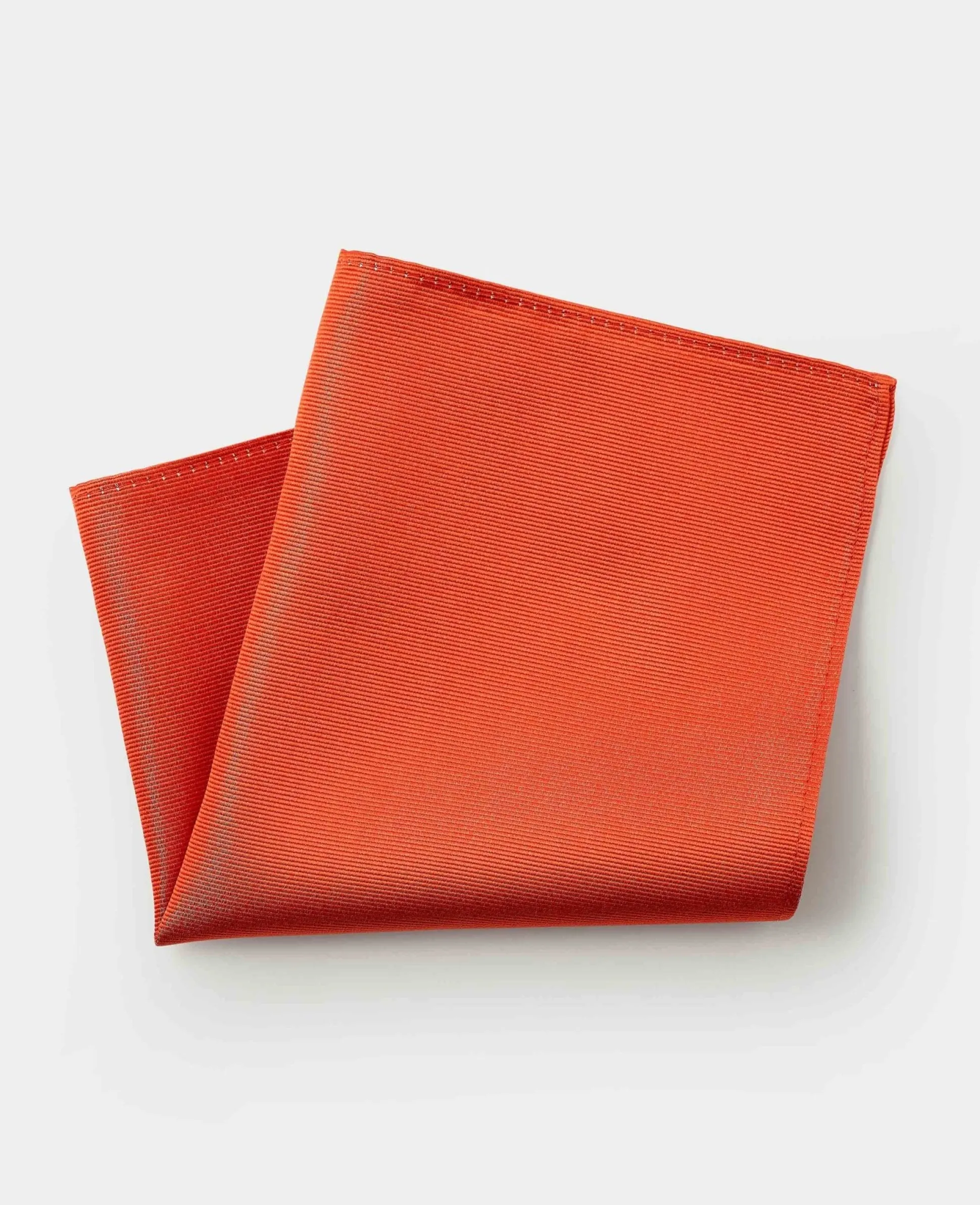Orange Twill Silk Pocket Square