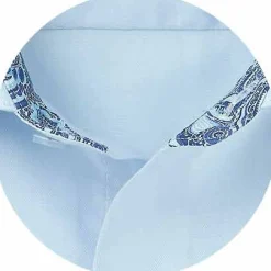 Pale Blue Cotton Twill Classic Fit Smart-Casual Shirt - Single Cuff