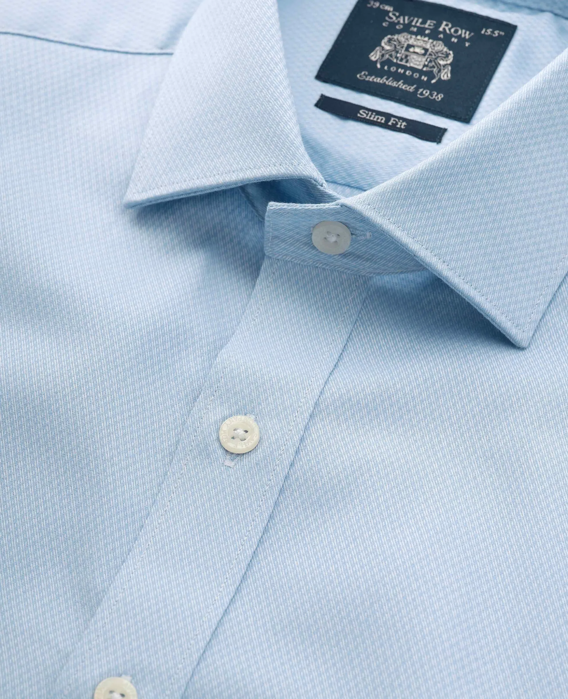 Pale Blue Stretch Cotton Slim Fit Formal Shirt - Single Cuff