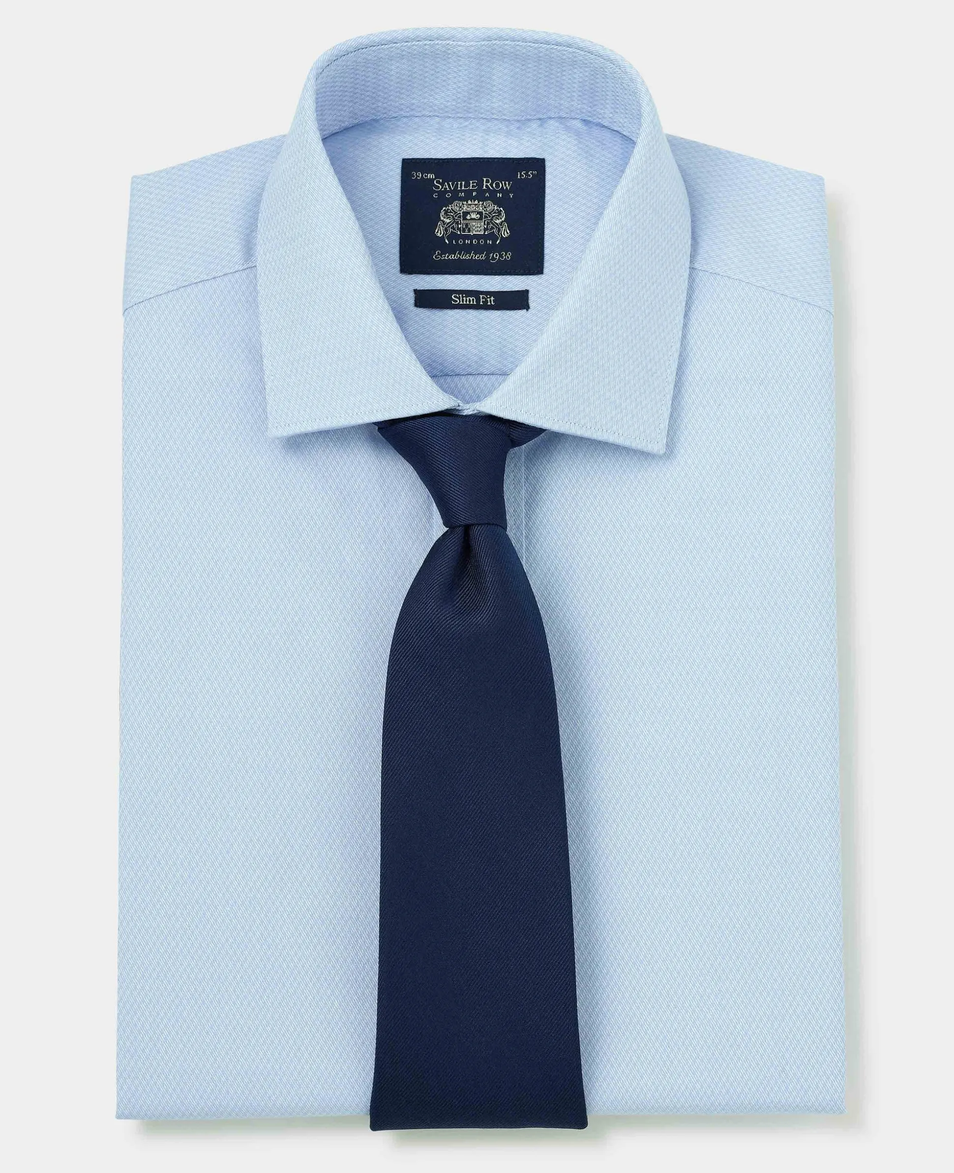 Pale Blue Stretch Cotton Slim Fit Formal Shirt - Single Cuff