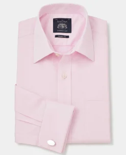 Pale Pink Fine Twill Classic Fit Formal Shirt - Single or Double Cuff