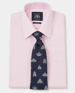 Pale Pink Fine Twill Classic Fit Formal Shirt - Single or Double Cuff