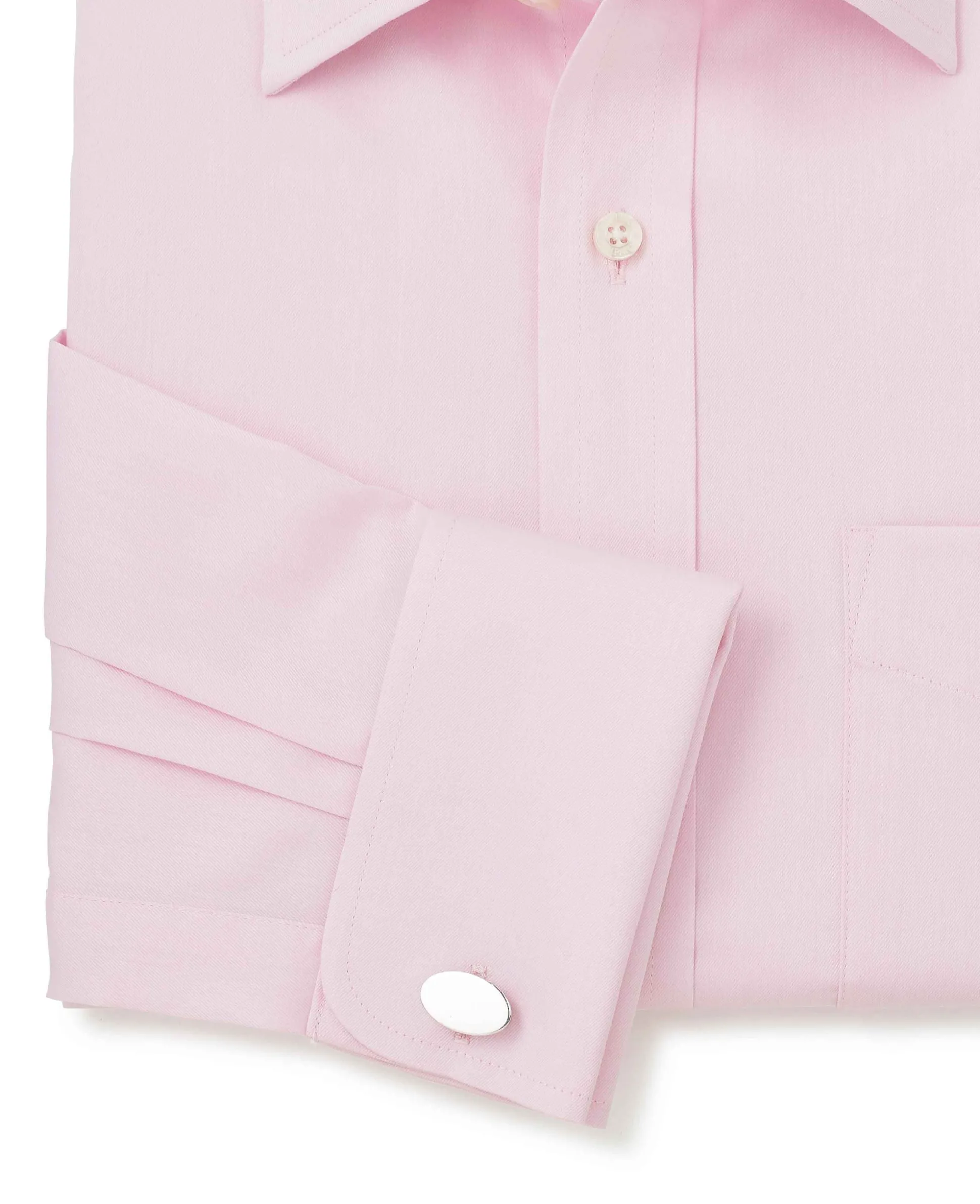 Pale Pink Fine Twill Classic Fit Formal Shirt - Single or Double Cuff