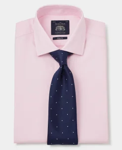 Pale Pink Twill Slim Fit Formal Shirt - Single or Double Cuff