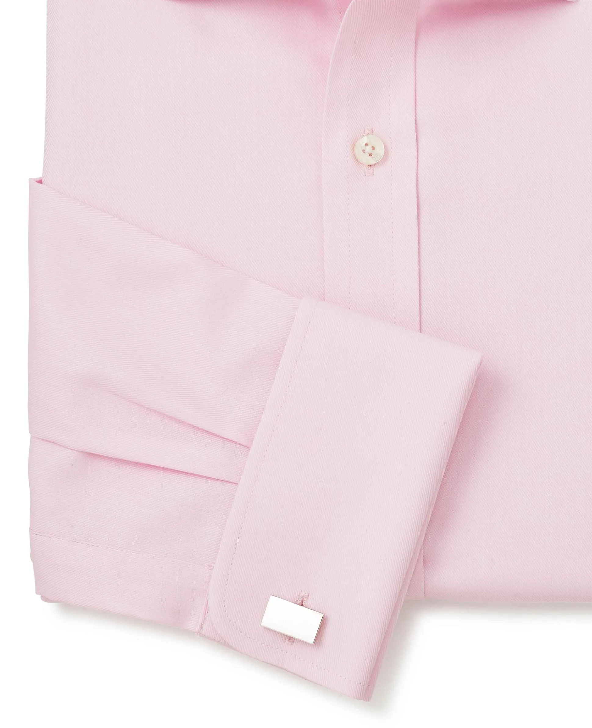 Pale Pink Twill Slim Fit Formal Shirt - Single or Double Cuff