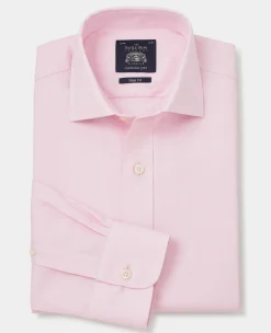 Pale Pink Twill Slim Fit Formal Shirt - Single or Double Cuff