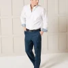 Petrol Blue Wool-Blend Tailored Suit Trousers