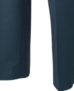 Petrol Blue Wool-Blend Tailored Suit Trousers