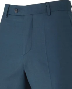 Petrol Blue Wool-Blend Tailored Suit Trousers
