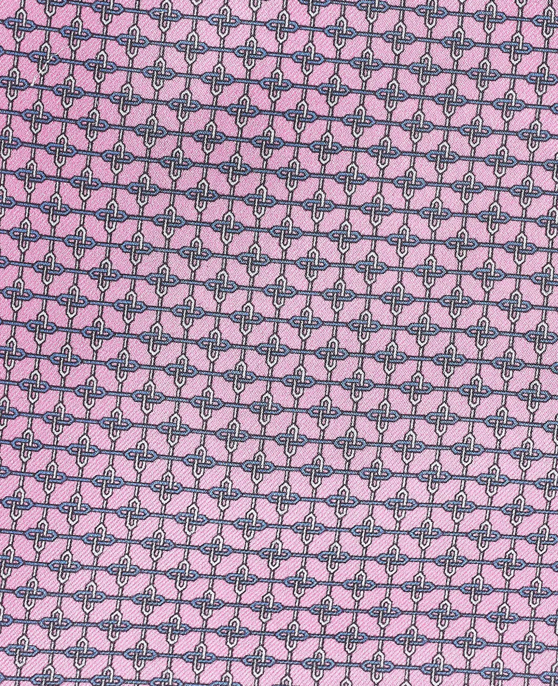 Pink Chain Silk Pocket Square