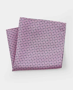 Pink Chain Silk Pocket Square