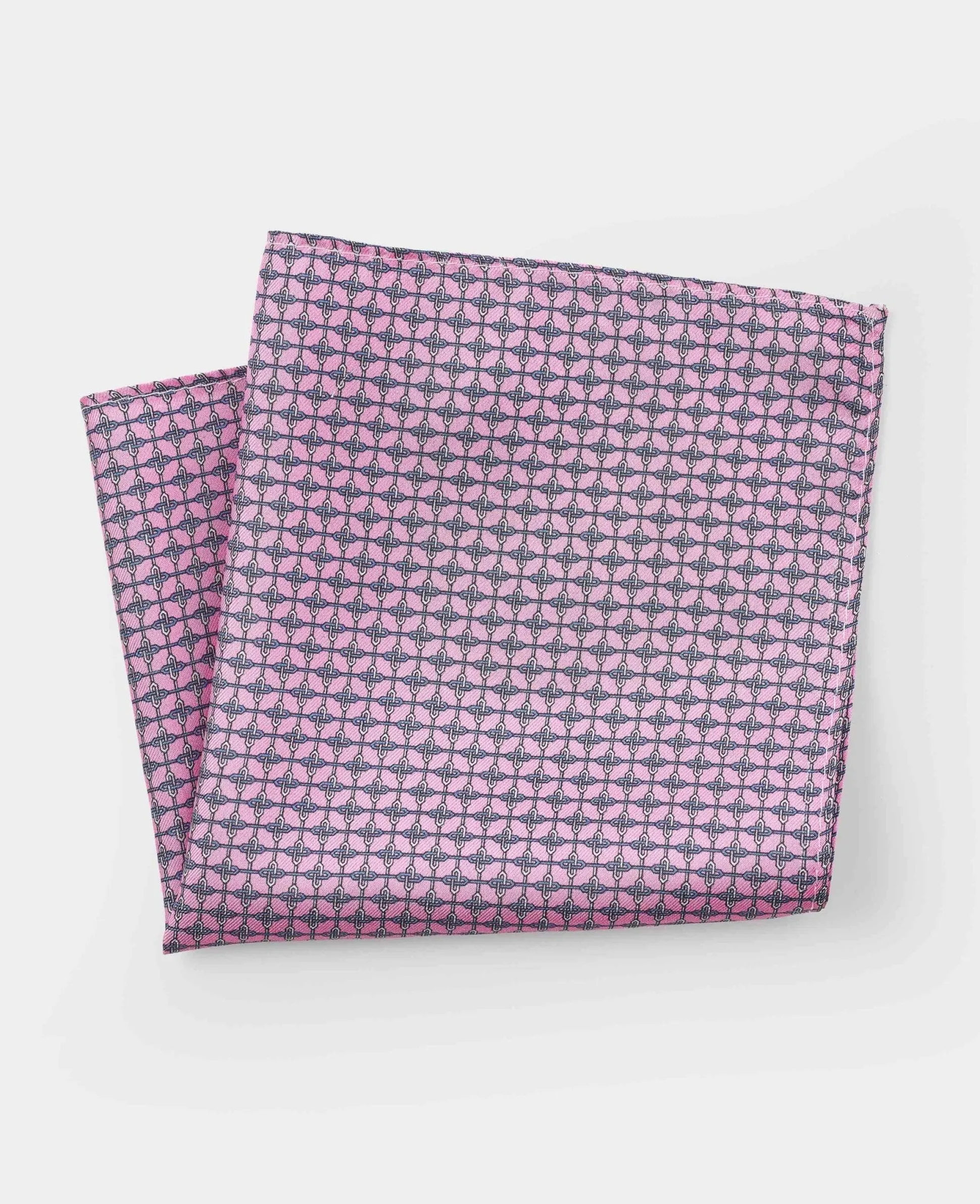 Pink Chain Silk Pocket Square