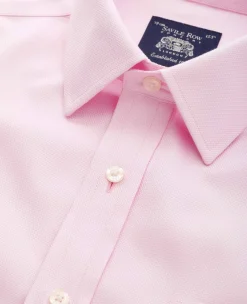 Pink Cotton Classic Fit Non-Iron Shirt - Single Cuff