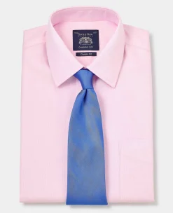 Pink Cotton Classic Fit Non-Iron Shirt - Single Cuff