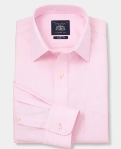 Pink Cotton Classic Fit Non-Iron Shirt - Single Cuff