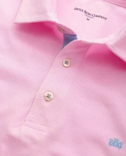Pink Cotton Pique Short Sleeve Polo Shirt