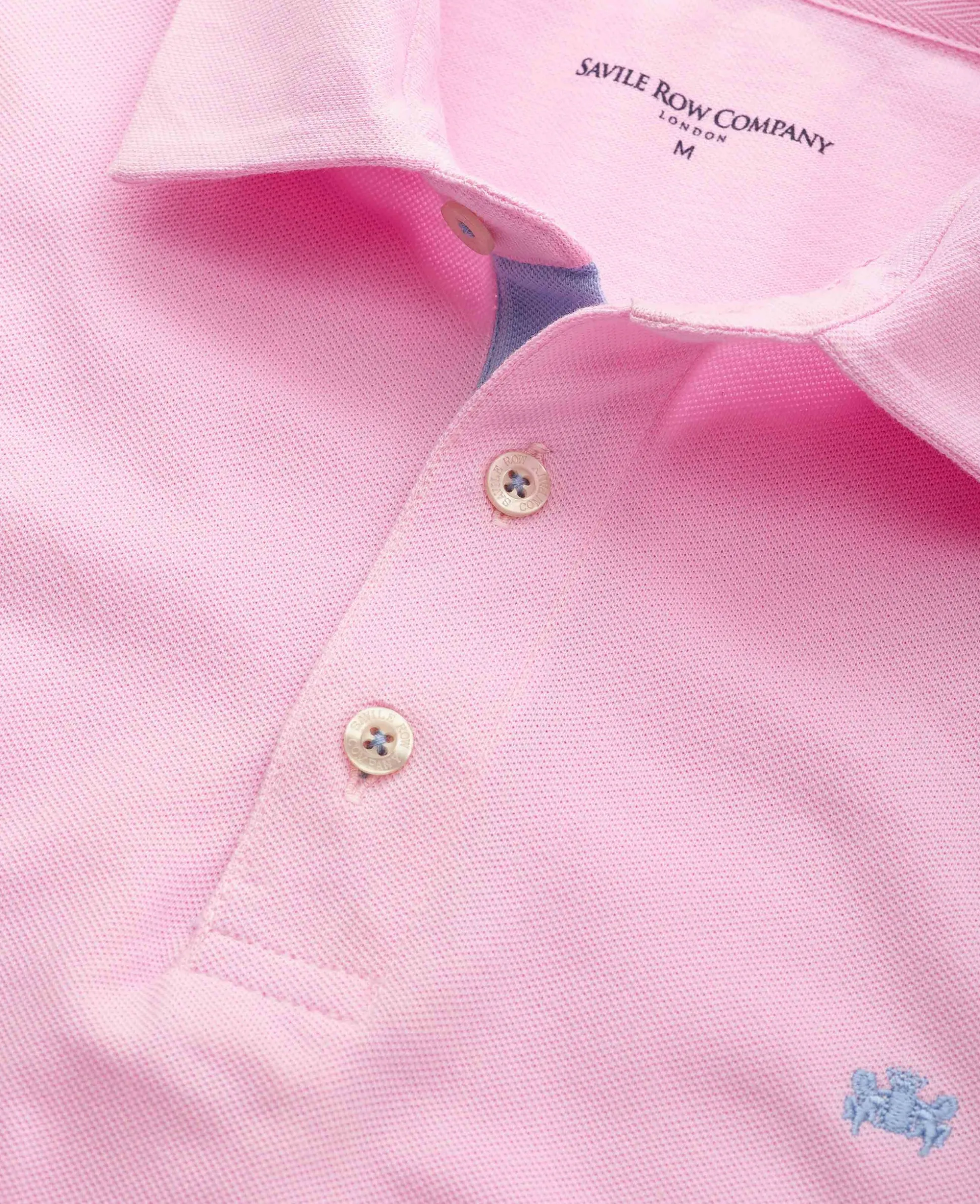 Pink Cotton Pique Short Sleeve Polo Shirt