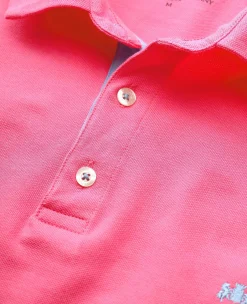 Pink Cotton Pique Short Sleeve Polo Shirt