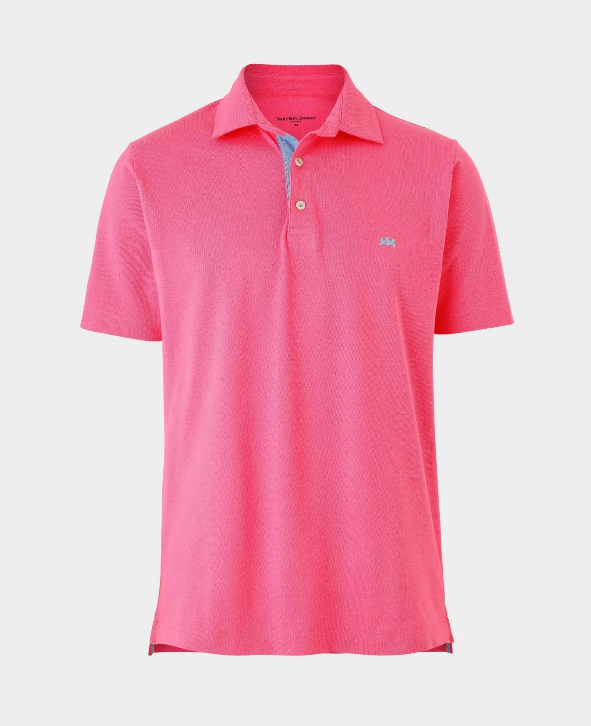 Pink Cotton Pique Short Sleeve Polo Shirt