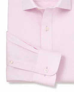 Pink Cotton Twill Slim Fit Non-Iron Shirt - Single Cuff