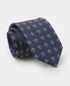 Pink Fleur De Lys Silk Tie