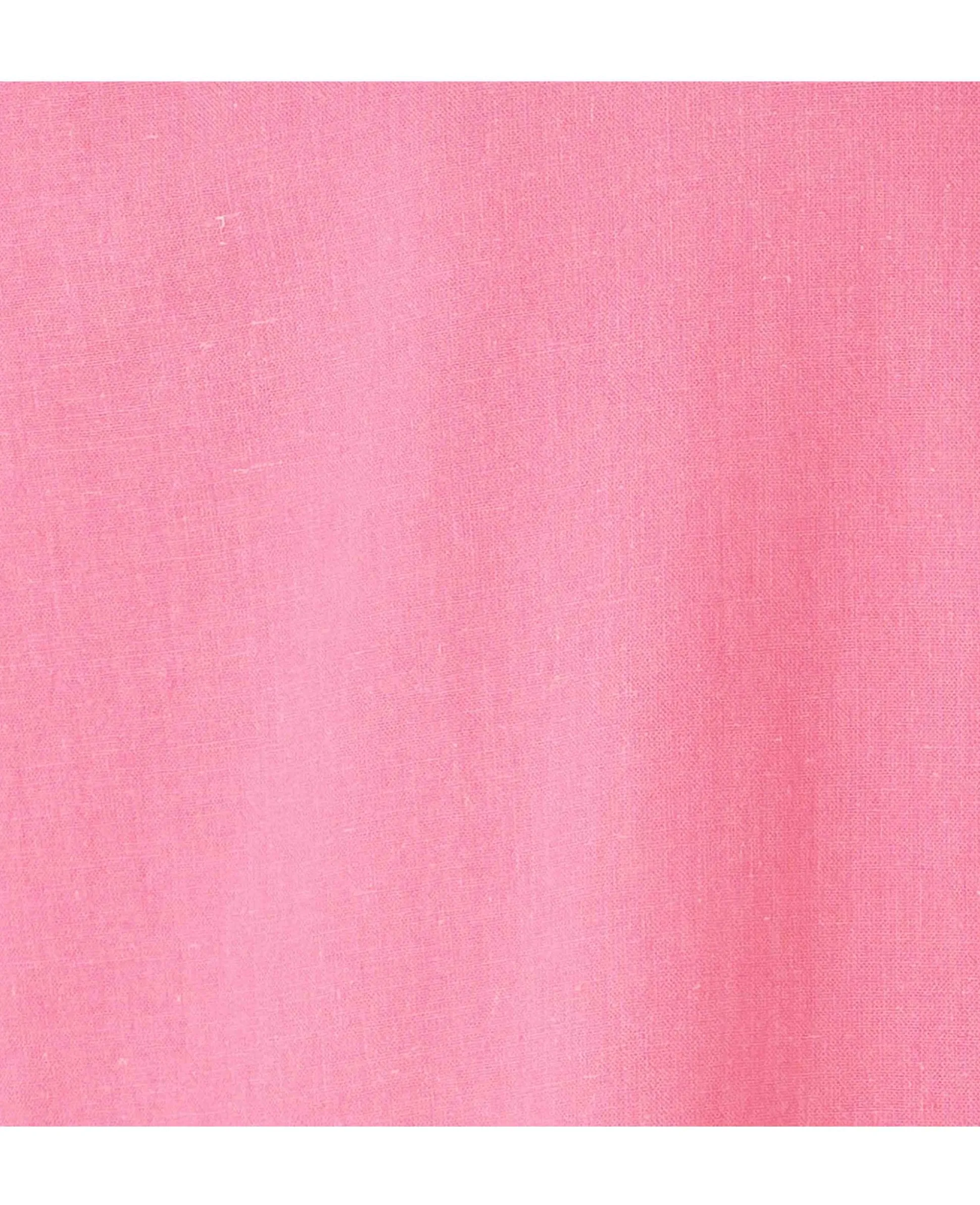 Pink Linen Cotton Classic Fit Short Sleeve Button-Down Casual Shirt