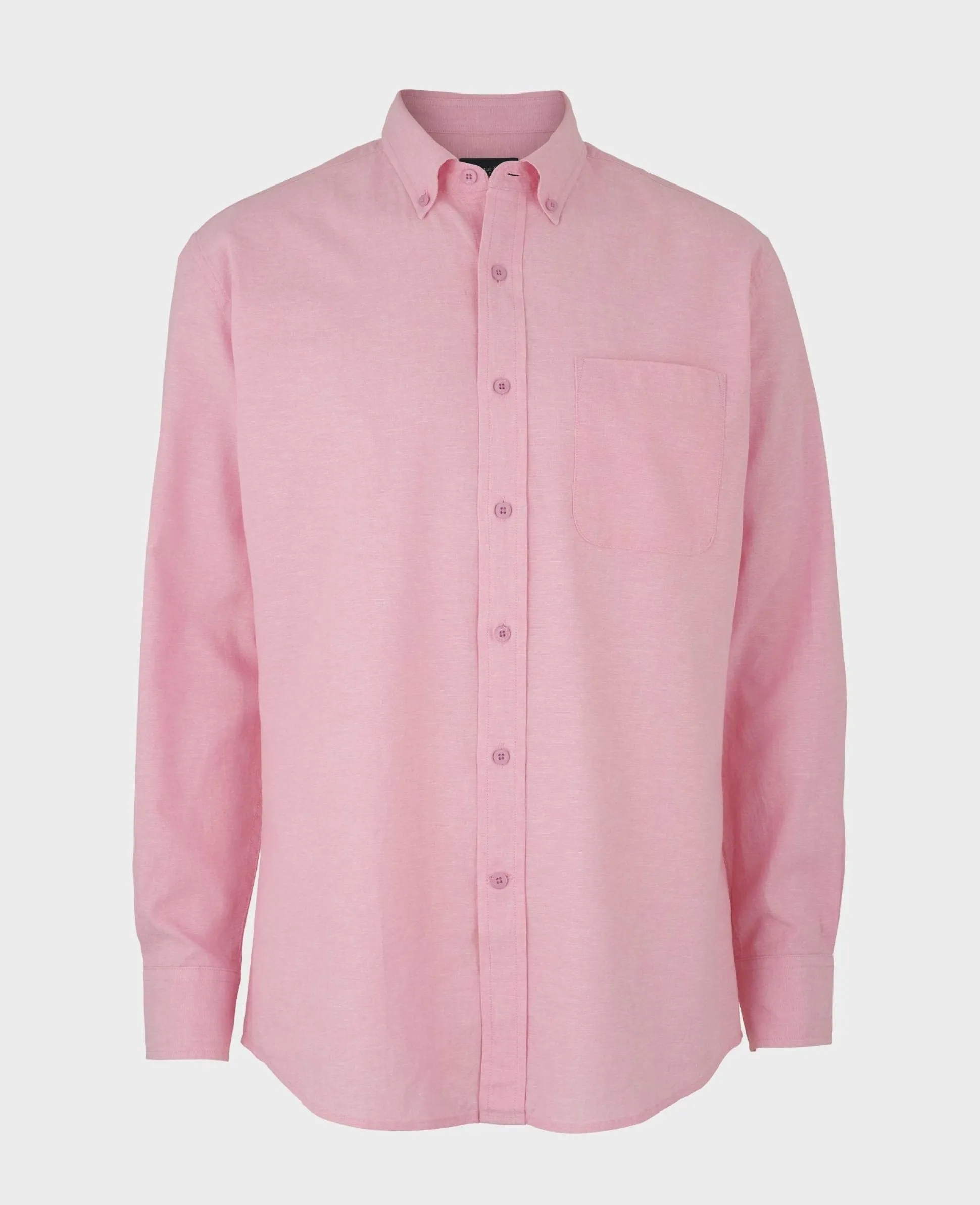 Pink Linen Cotton Classic Fit Button-Down Casual Shirt