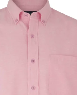 Pink Linen Cotton Classic Fit Button-Down Casual Shirt