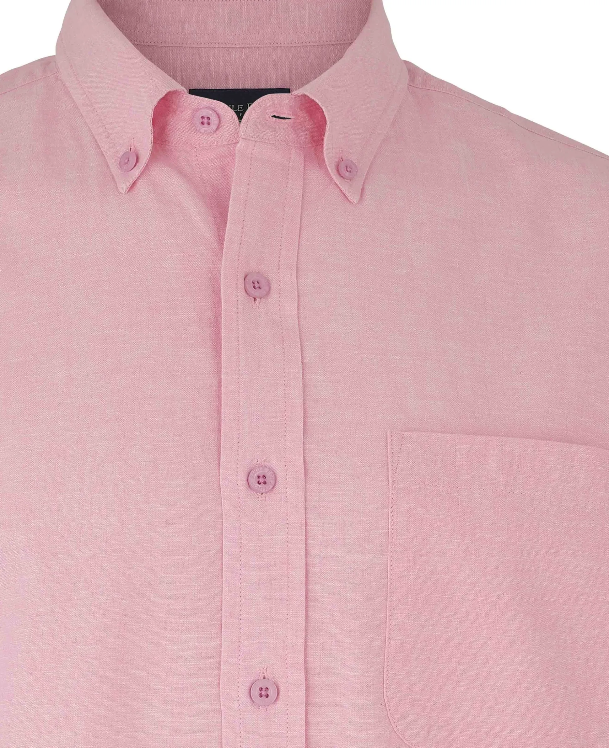 Pink Linen Cotton Classic Fit Button-Down Casual Shirt