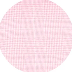 Pink Prince of Wales Check Classic Fit Contrast Collar Formal Shirt With White Collar & Cuffs