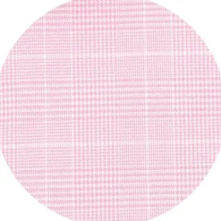 Pink White Cotton Prince of Wales Check Slim Fit Formal Shirt - Double Cuff