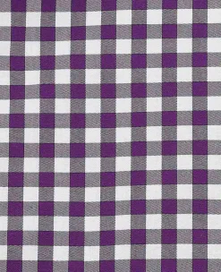Purple Cotton Poplin Gingham Check Classic Fit Formal Shirt - Single Cuff