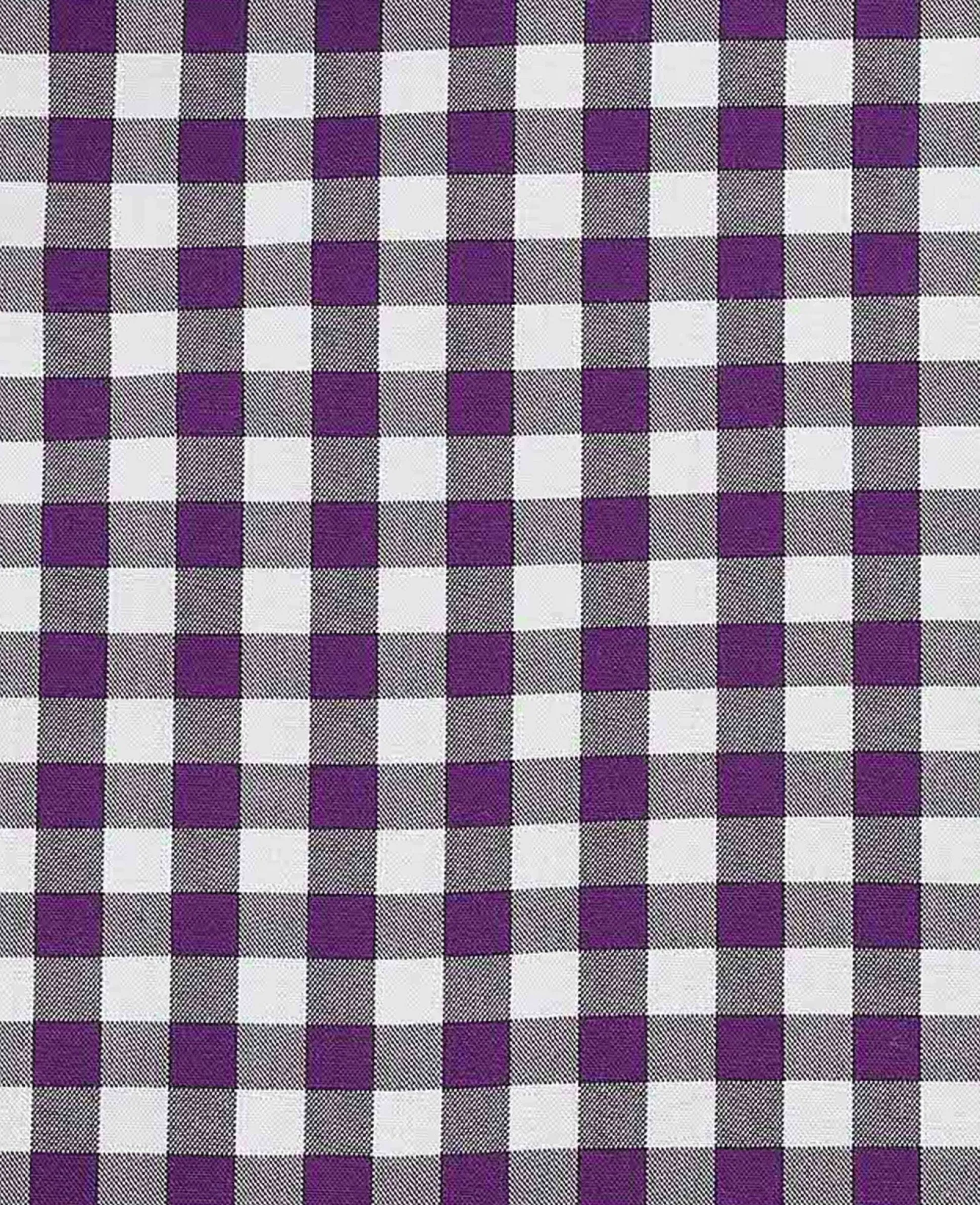 Purple Cotton Poplin Gingham Check Classic Fit Formal Shirt - Single Cuff